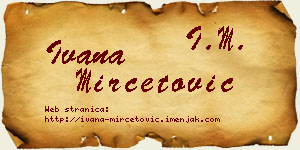 Ivana Mirčetović vizit kartica